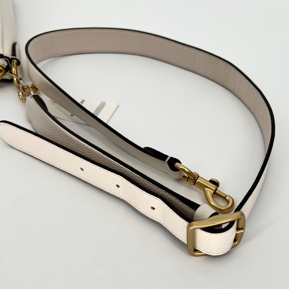 Coach Polished Pebble Leather Chaise Crossbody Bag Off White Dust Bag - Picture 9 of 11